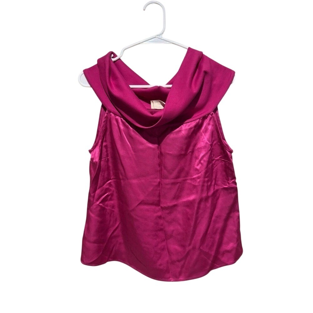 Nation LTD Fuchsia Cowl Neck‎ Sleeveless Blouse